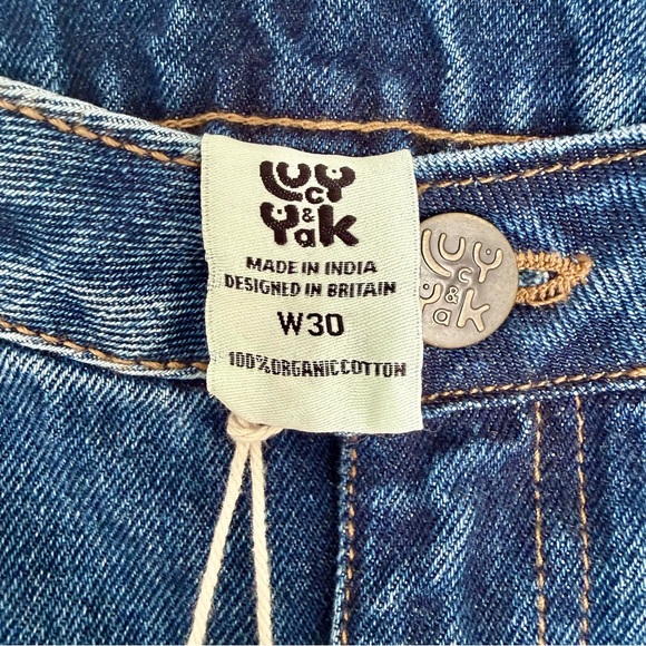 ✨Lucy & Yak Women's Mid Wash Blue High Waisted Wide-Leg Jeans NWT✨ - Picture 5 of 16